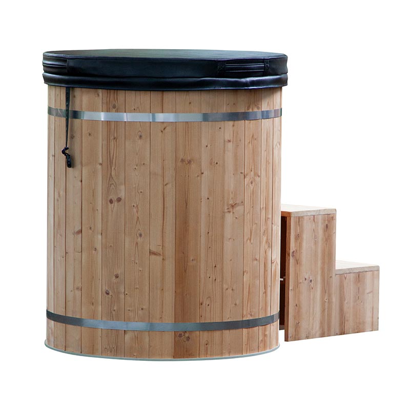 Vasca da bagno di ghiaccio in legno di pino termico con rivestimento in acciaio inossidabile 304