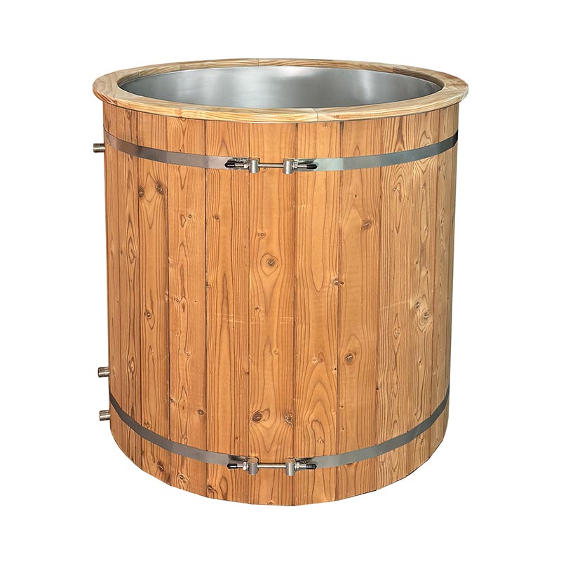 Vasca da bagno termica in legno di pino con rivestimento in acciaio inossidabile 304