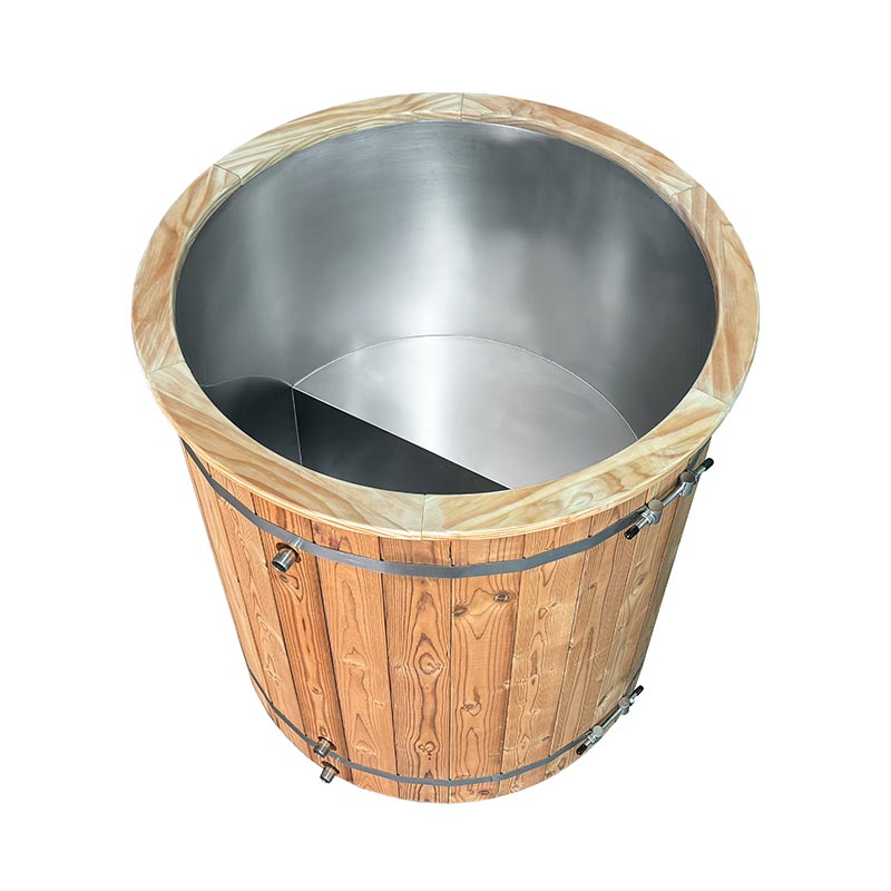 Vasca da bagno termica in legno di pino con rivestimento in acciaio inossidabile 304