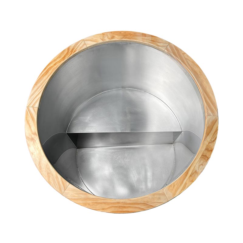 Vasca da bagno termica in legno di pino con rivestimento in acciaio inossidabile 304