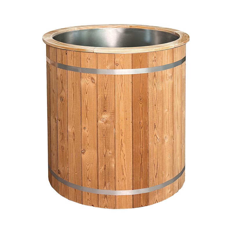 Vasca da bagno termica in legno di pino con rivestimento in acciaio inossidabile 304