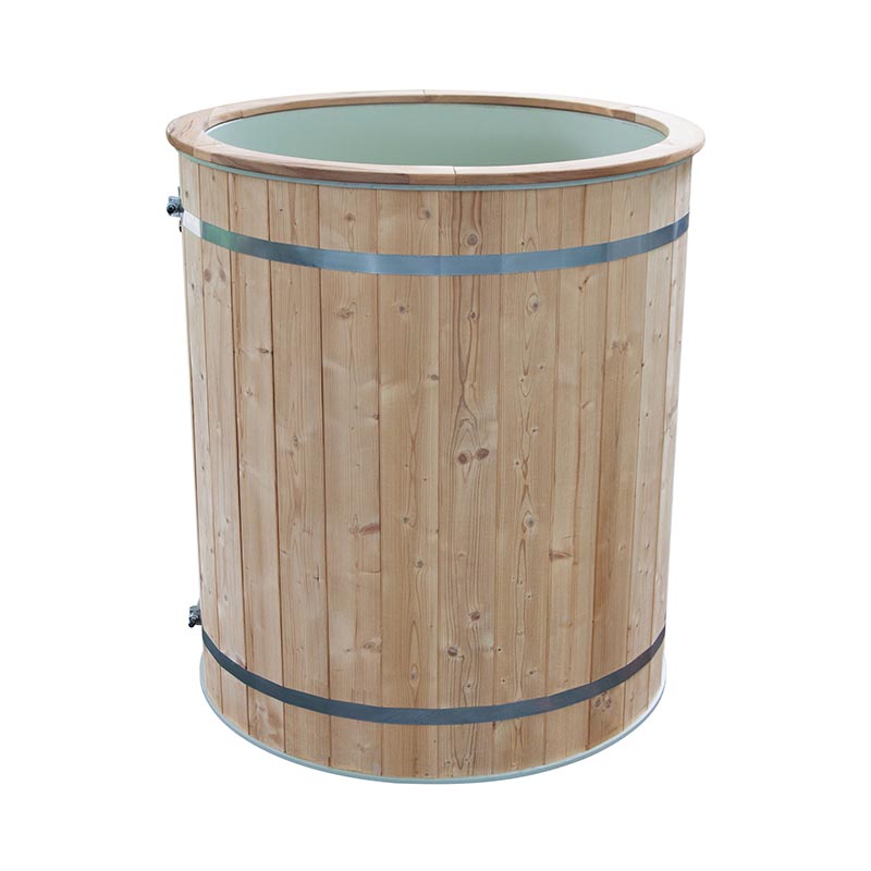 Vasca da bagno di ghiaccio in legno di pino termico con rivestimento in acciaio inossidabile 304