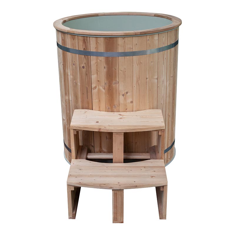 Vasca da bagno di ghiaccio in legno di pino termico con rivestimento in acciaio inossidabile 304